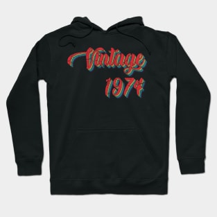 Vintage 1974 Retro Classic Groovy 70's 50th Birthday Hoodie